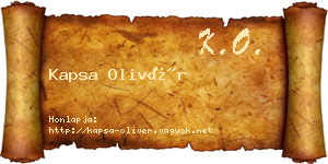 Kapsa Olivér névjegykártya