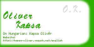 oliver kapsa business card